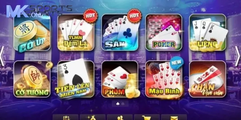 Game Bài MKSPORT - Thiên Đường Giải Trí Thu Hút Người Chơi 2 Danh sách các trò chơi đình đám tại game bài MKSPORT